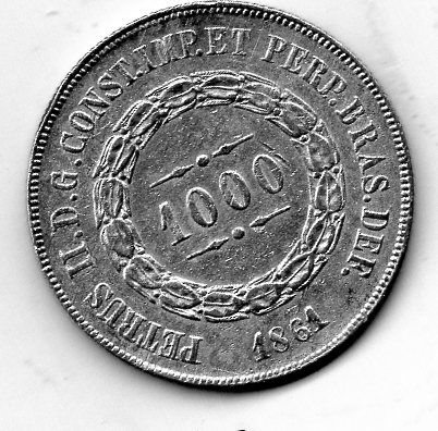 1000 REIS DE PRATA DE 1861
