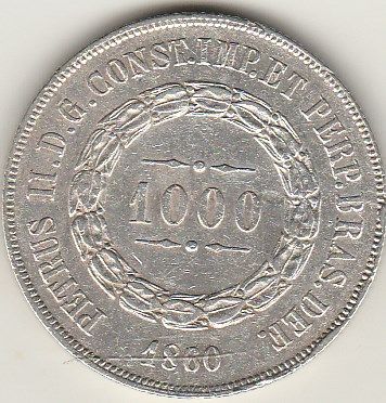1000 REIS DE PRATA DE 1860