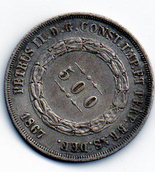 500 REIS DE 1867 DE PRATA
