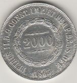 2000 REIS DE PRATA DE 1863