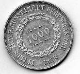 1000 REIS DE PRATA DE 1858-2º TIPO