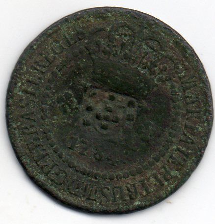 xx reis de 1784 c/carimbo escudete mbc