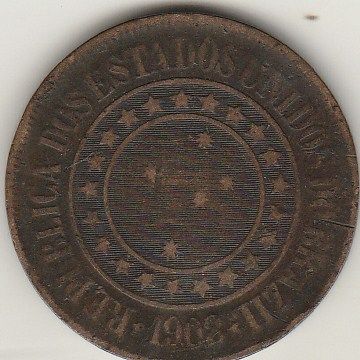 40 REIS DE BRONZE DE 1908