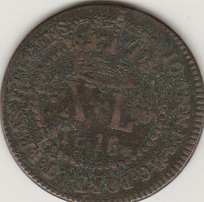 XL REIS DE COBRE DE 1816r