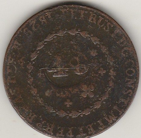 80 REIS DE COBRE DE 1828R C/CARIMBO DE 40 SOBERBA