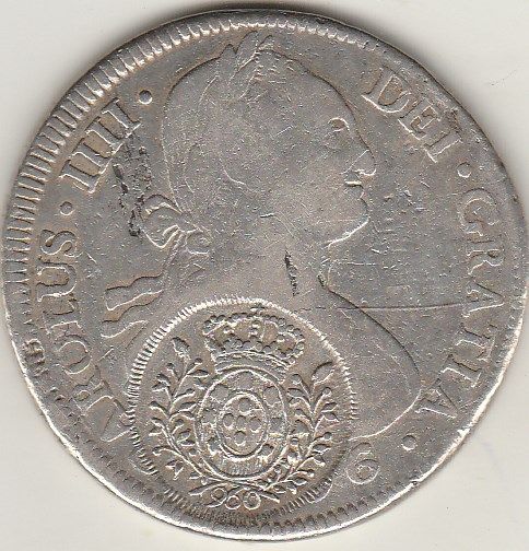 CARIMBO DE MINAS SOBRE 8 REALES DE 1806 POTOSI